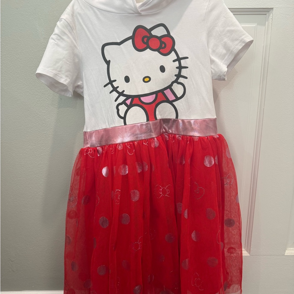 Hello Kitty Cosplay Tutu Dress With hood. Short sleeves